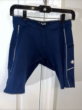 rabbit Blue stretch Compression 3 pocket Running Shorts SM